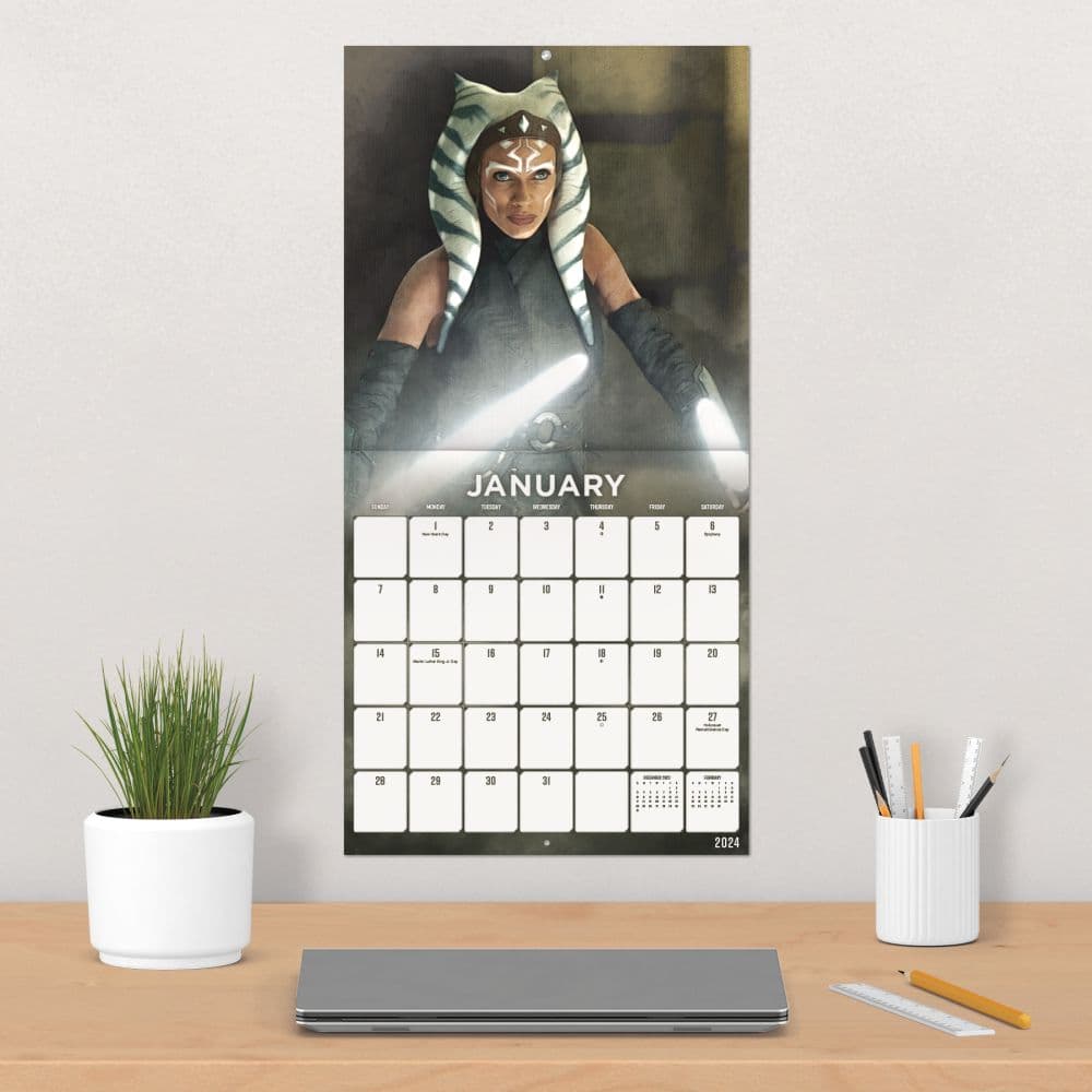 Mandalorian SW Exclusive with Print 2024 Wall Calendar