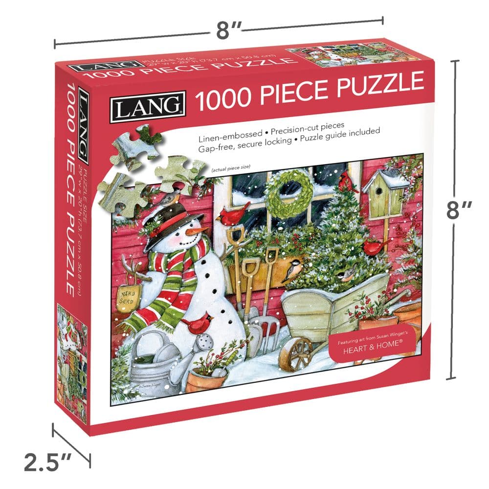 Snowman Winter Garden 1000 Piece Puzzle Fourth Alternate Image