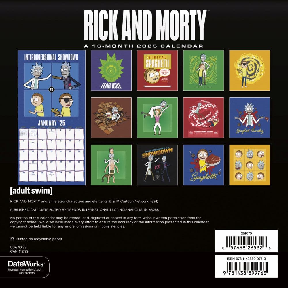 Rick and Morty 2025 Mini Wall Calendar First Alternate Image width="1000" height="1000"