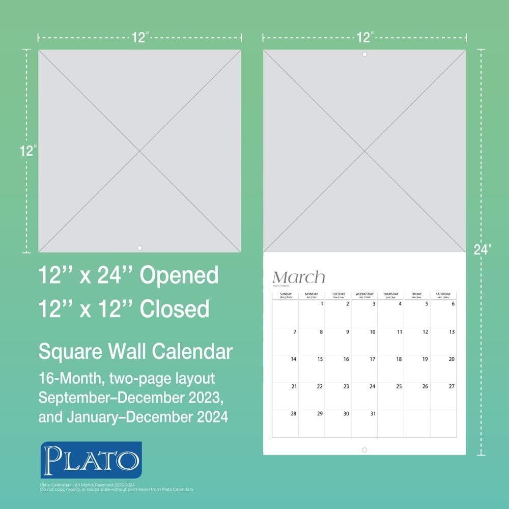 Jumbo Grid Large Print 2024 Wall Calendar