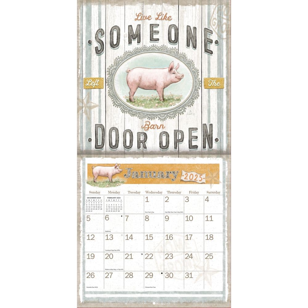 Farmhouse by Chad Barrett 2025 Mini Wall Calendar