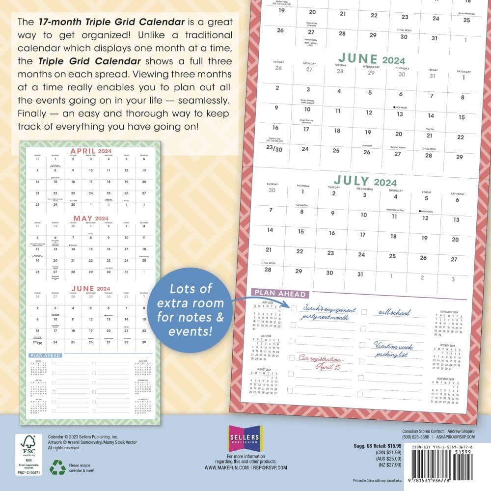 The Triple Grid 17-Month 2024 Wall Calendar First Alternate Image width=&quot;1000&quot; height=&quot;1000&quot;