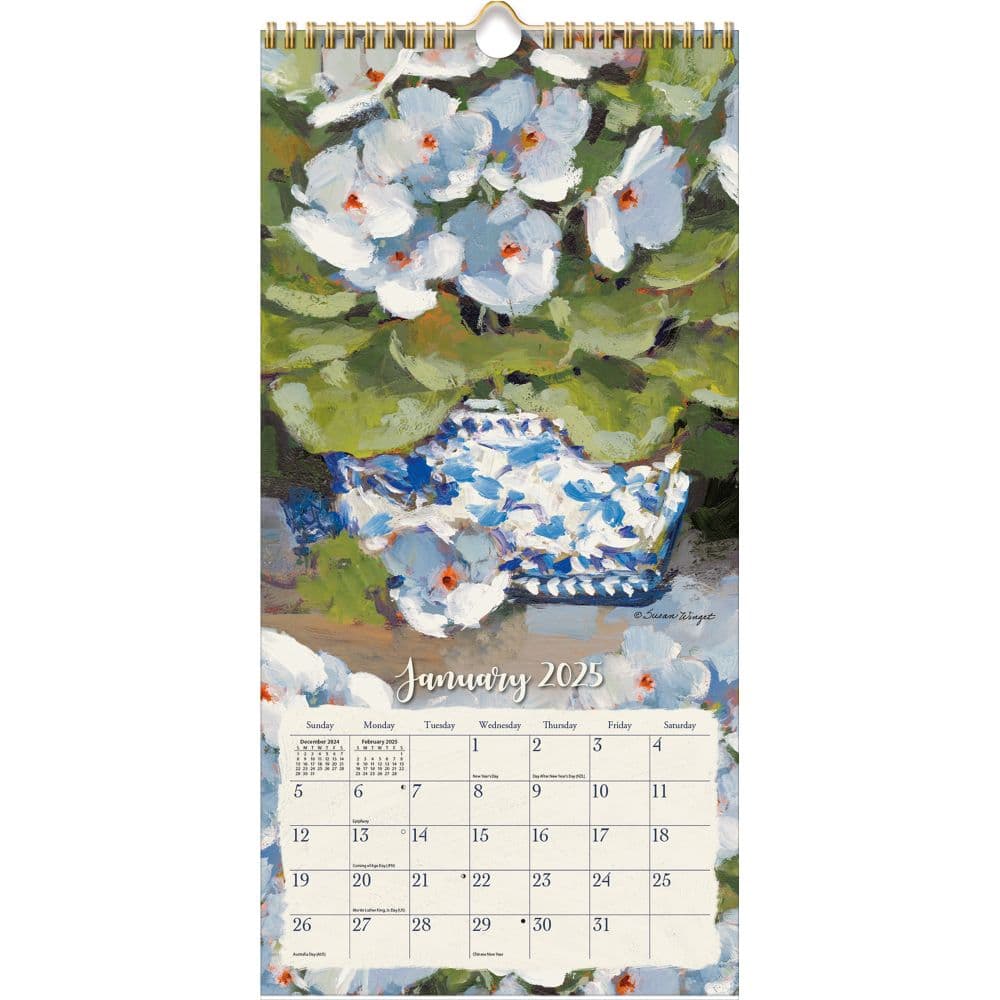 Gallery Florals 2025 Vertical Wall Calendar by Susan Winget