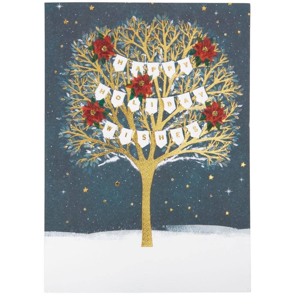 Tree with Banners in Snow Christmas Card First Alternate Image width=&quot;1000&quot; height=&quot;1000&quot;