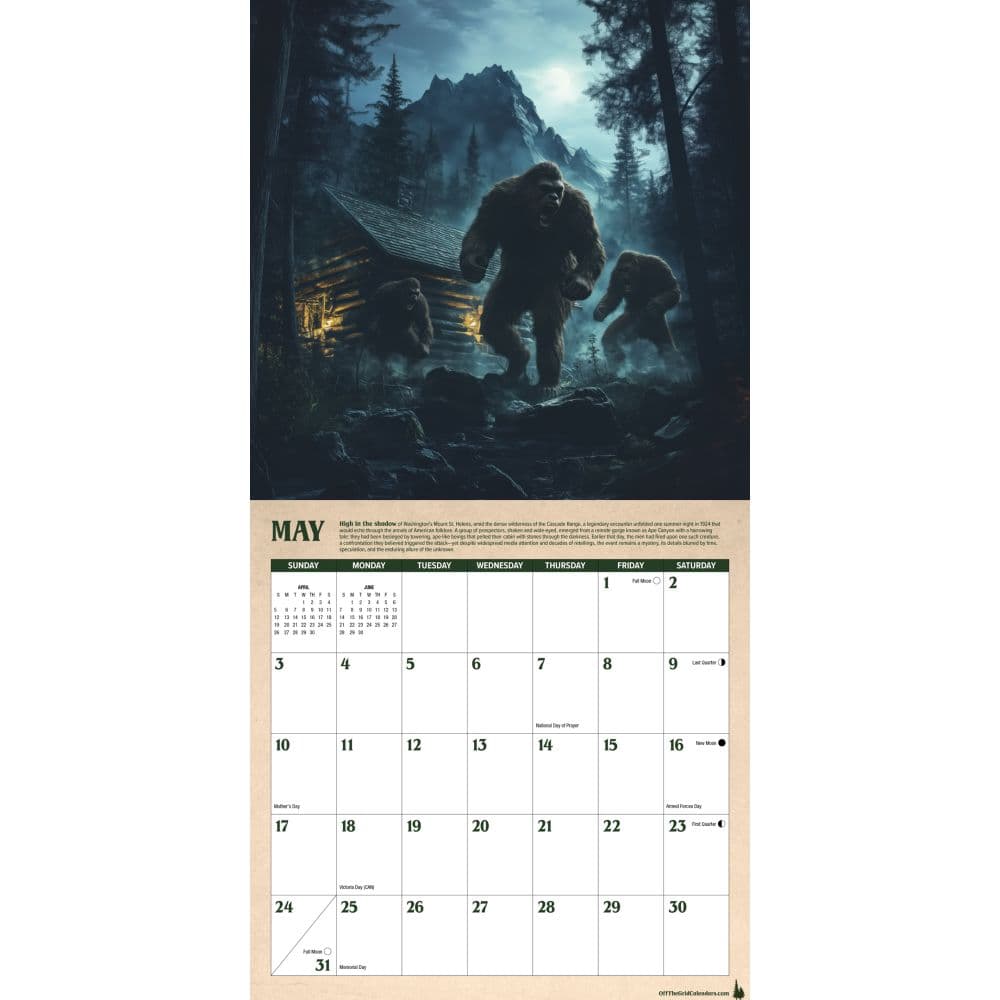 Legends of Bigfoot 2026 Wall Calendar Second Alternate Image