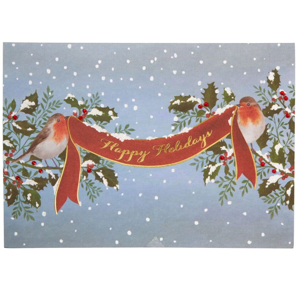 Robins Holding Banner Christmas Card First Alternate Image width=&quot;1000&quot; height=&quot;1000&quot;