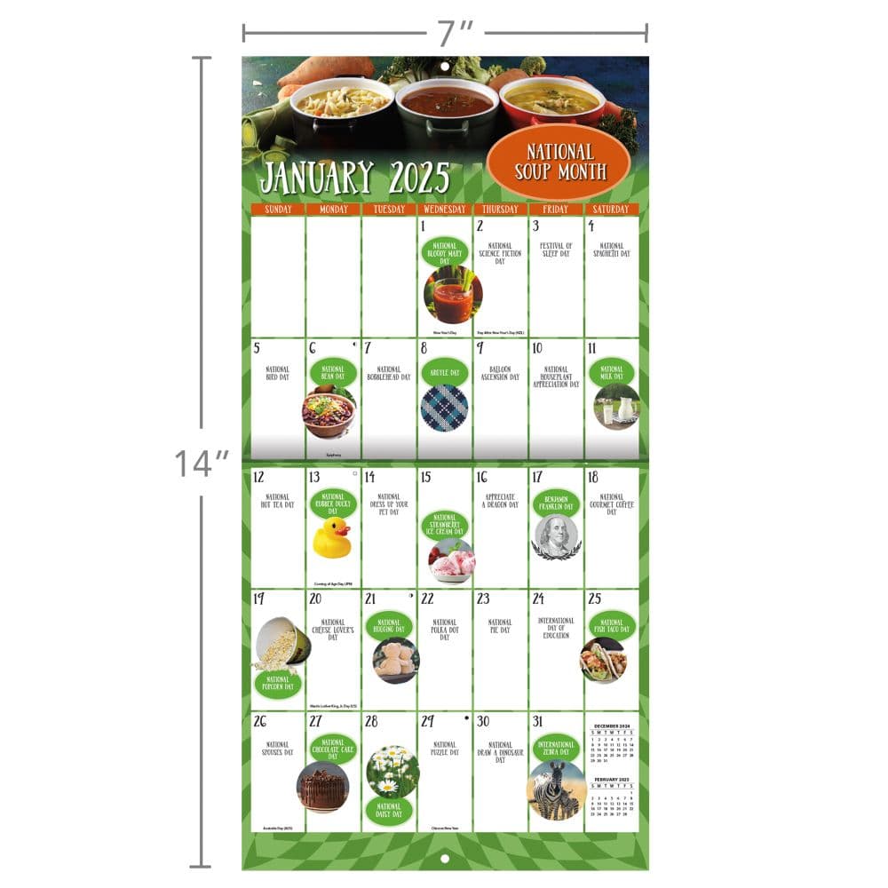 Every Days A Holiday Photo 2025 Mini Wall Calendar Alt6