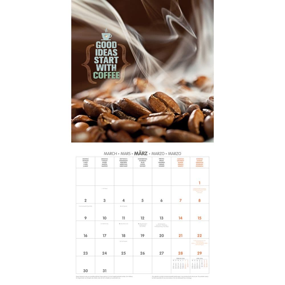 Coffee 2026 Wall Calendar Second Alternate Image