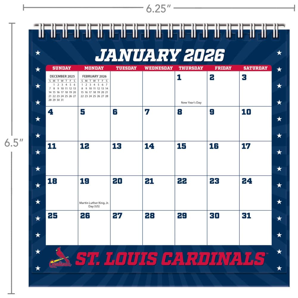 MLB St Louis Cardinals 2026 Easel Desk Calendar Third Alternate Image