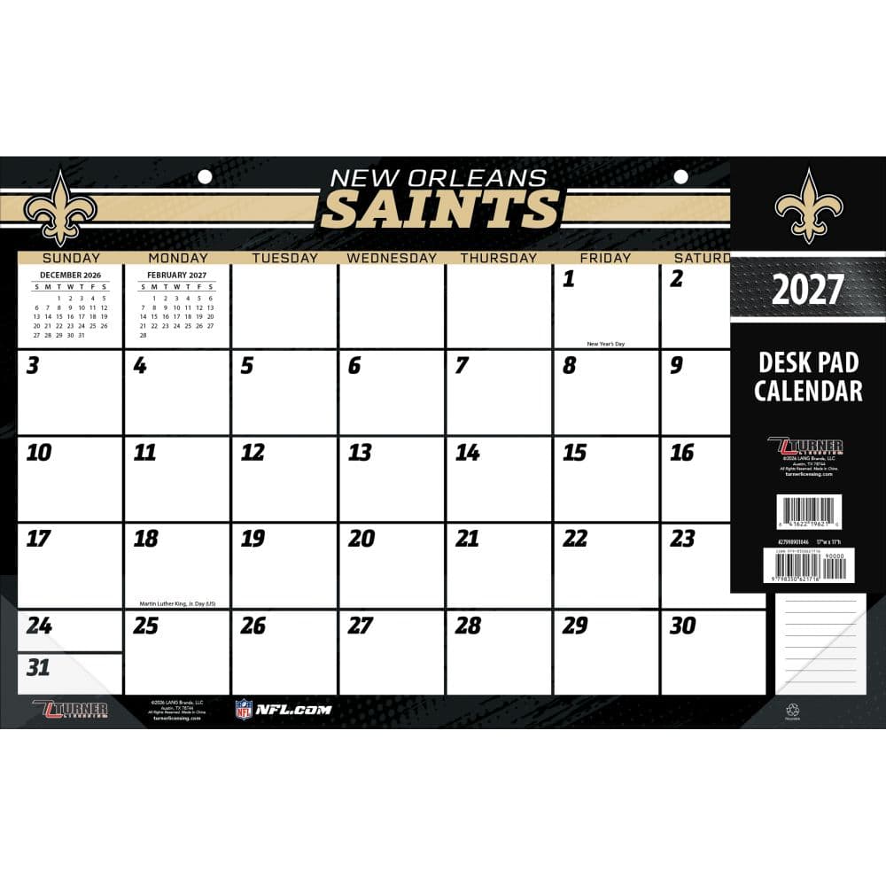 New Orleans Saints 17" x 11" Desk Pad Calendar