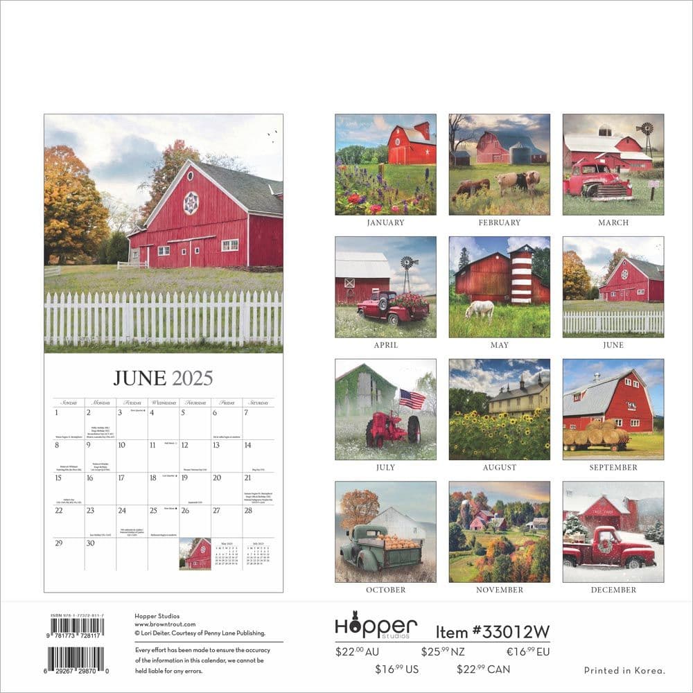 Beckoning Barns 2025 Wall Calendar First Alternate Image width=&quot;1000&quot; height=&quot;1000&quot;