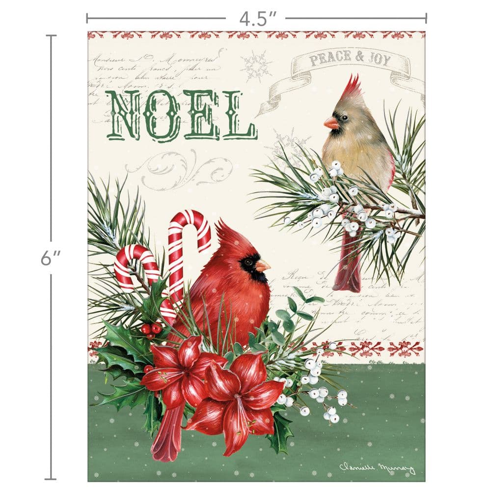 Noel Cardinals by Danielle Murray Classic Christmas Cards Alt5