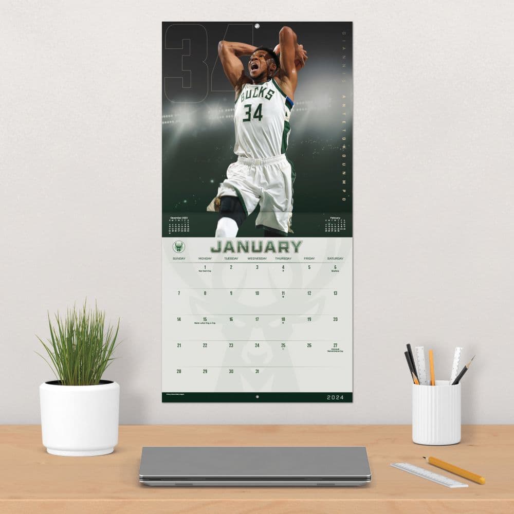 NBA Superstars 2024 Wall Calendar Alternate Image 5