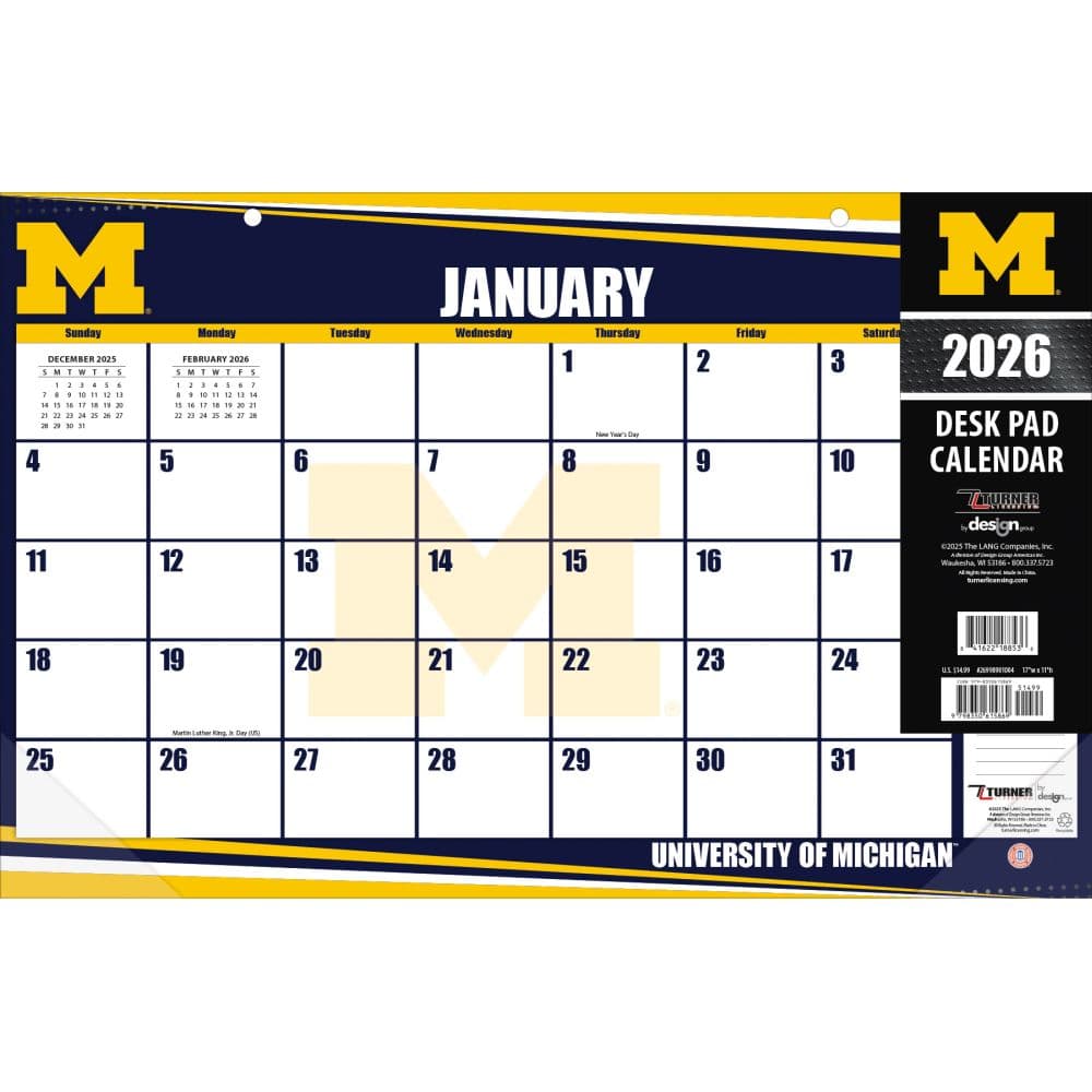 Michigan Wolverines 2026 Desk Pad Third Alternate Image