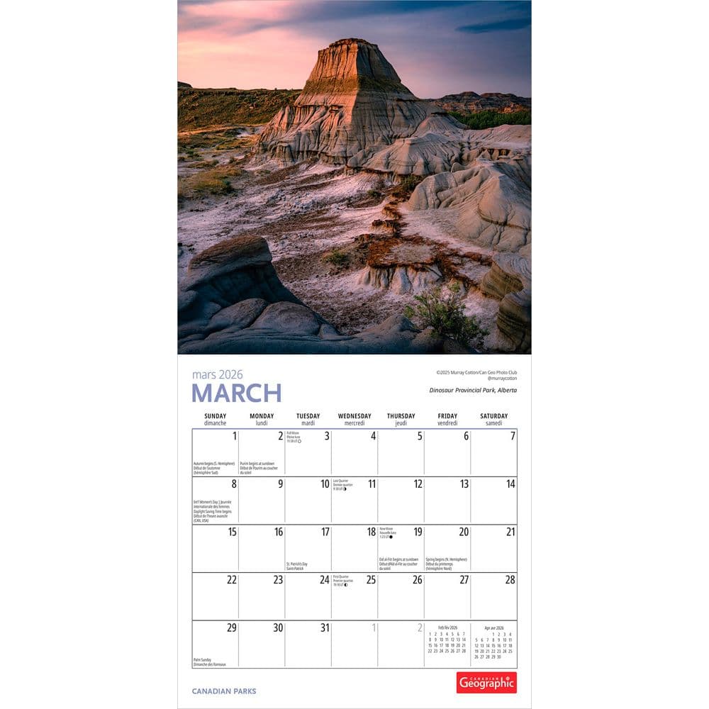Canadian National Parks 2026 Mini Wall Calendar Second Alternate Image