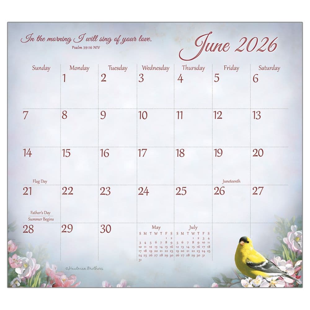 Songbirds of Faith by Hautman Brothers 2026 Magnetic Calendar Main Image