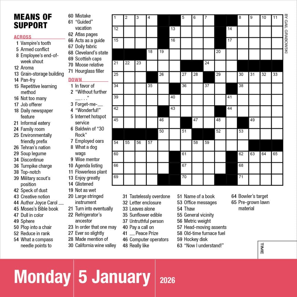 Mensa Crossword 2026 Desk Calendar Second Alternate Image
