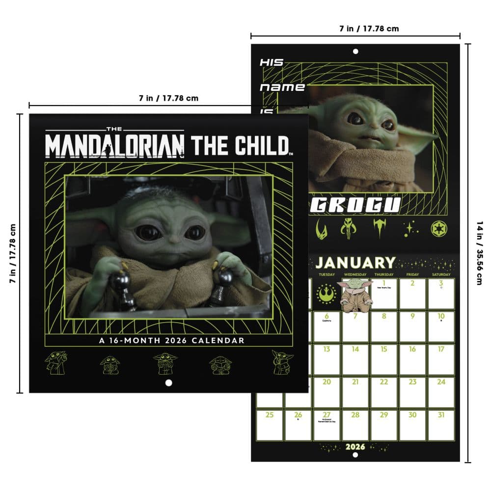 Mandalorian Star Wars 2026 Mini Wall Calendar Sixth Alternate Image