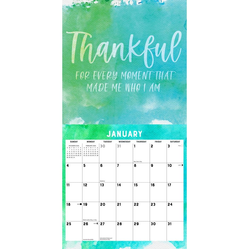 Grateful Thankful Blessed 2026 Wall Calendar Second Alternate image