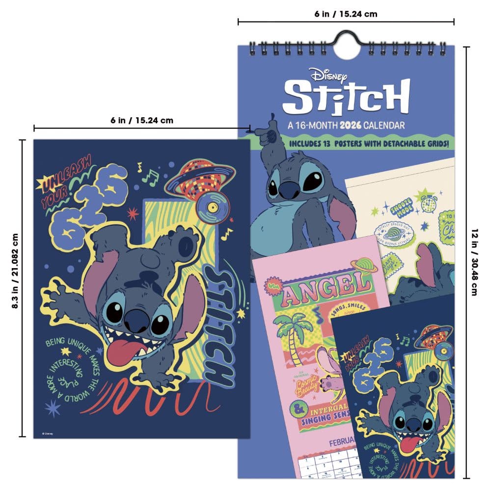 Disney Stitch 2026 Vertical Wall Calendar Ninth Alternate Image