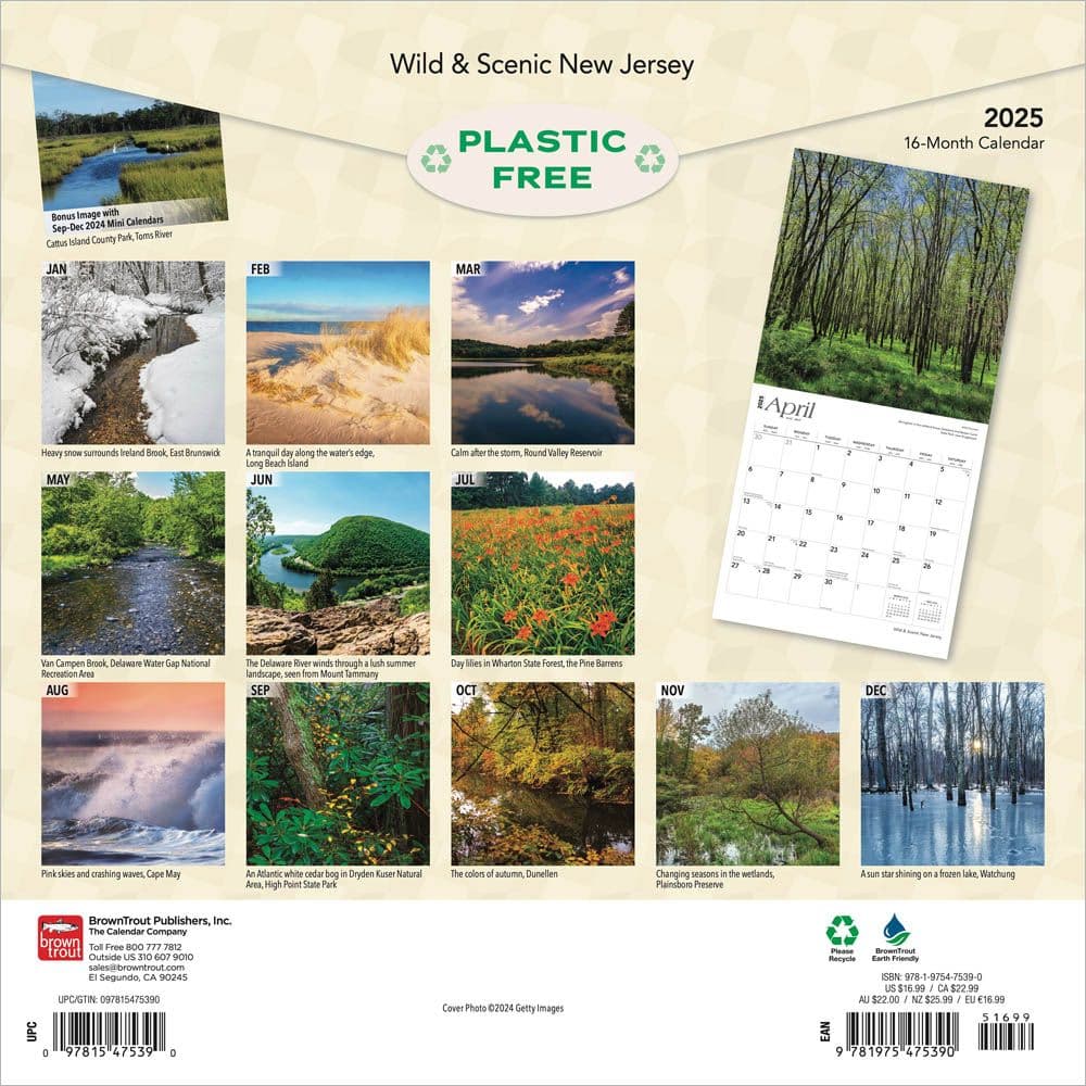 New Jersey Wild and Scenic 2025 Wall Calendar First Alternate Image