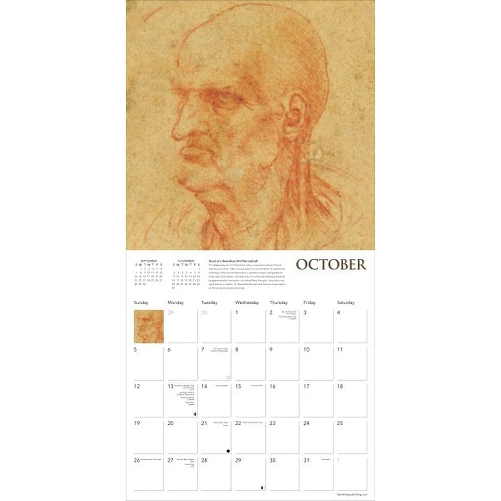 Leonardo Da Vinci 2025 Wall Calendar Third Alternate Image