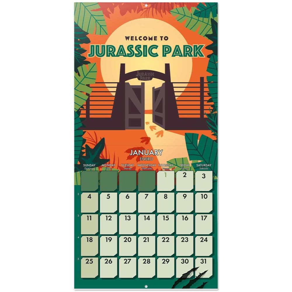 Jurassic Park 2026 Wall Calendar Second Alternate Image