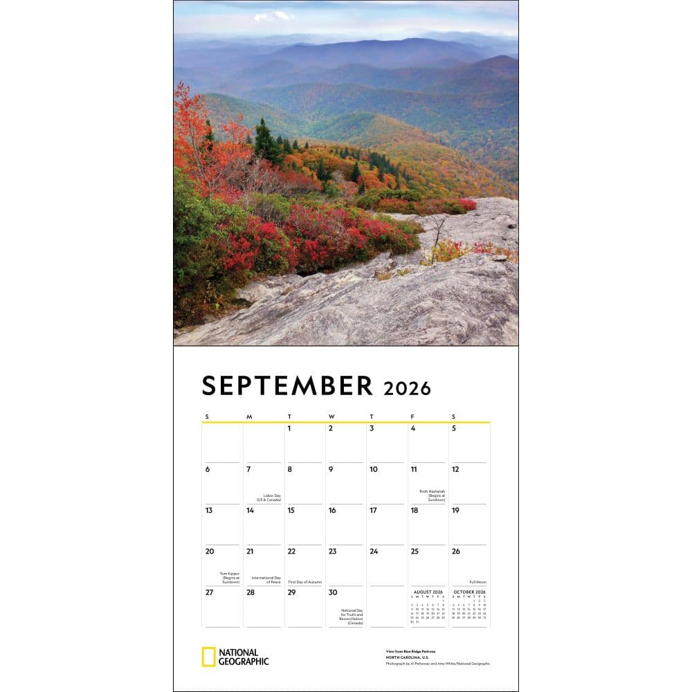 American Landscapes National Geographic 2026 Wall Calendar Fourth Alternate Image