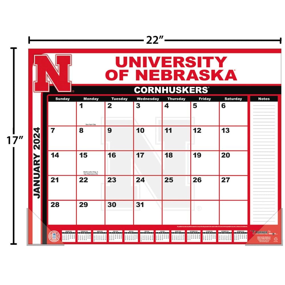 Nebraska Cornhuskers 2024 Desk Pad Fourth Alternate Image width=&quot;1000&quot; height=&quot;1000&quot;