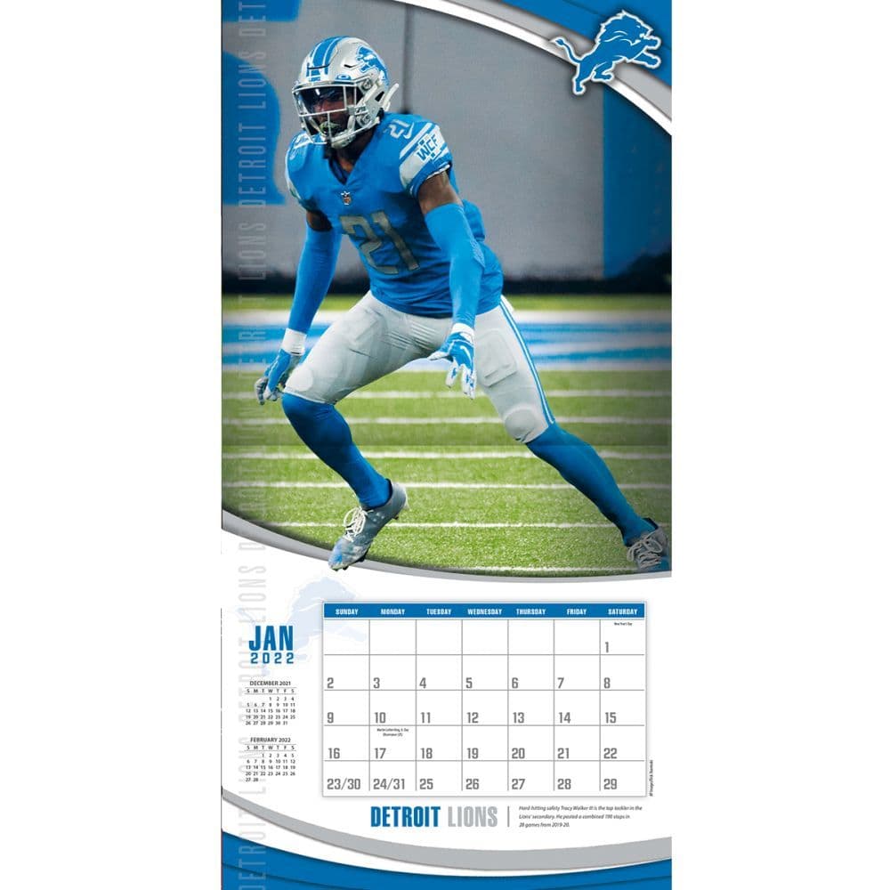 Lions Schedule 2022 Detroit Lions 2022 Wall Calendar - Calendars.com