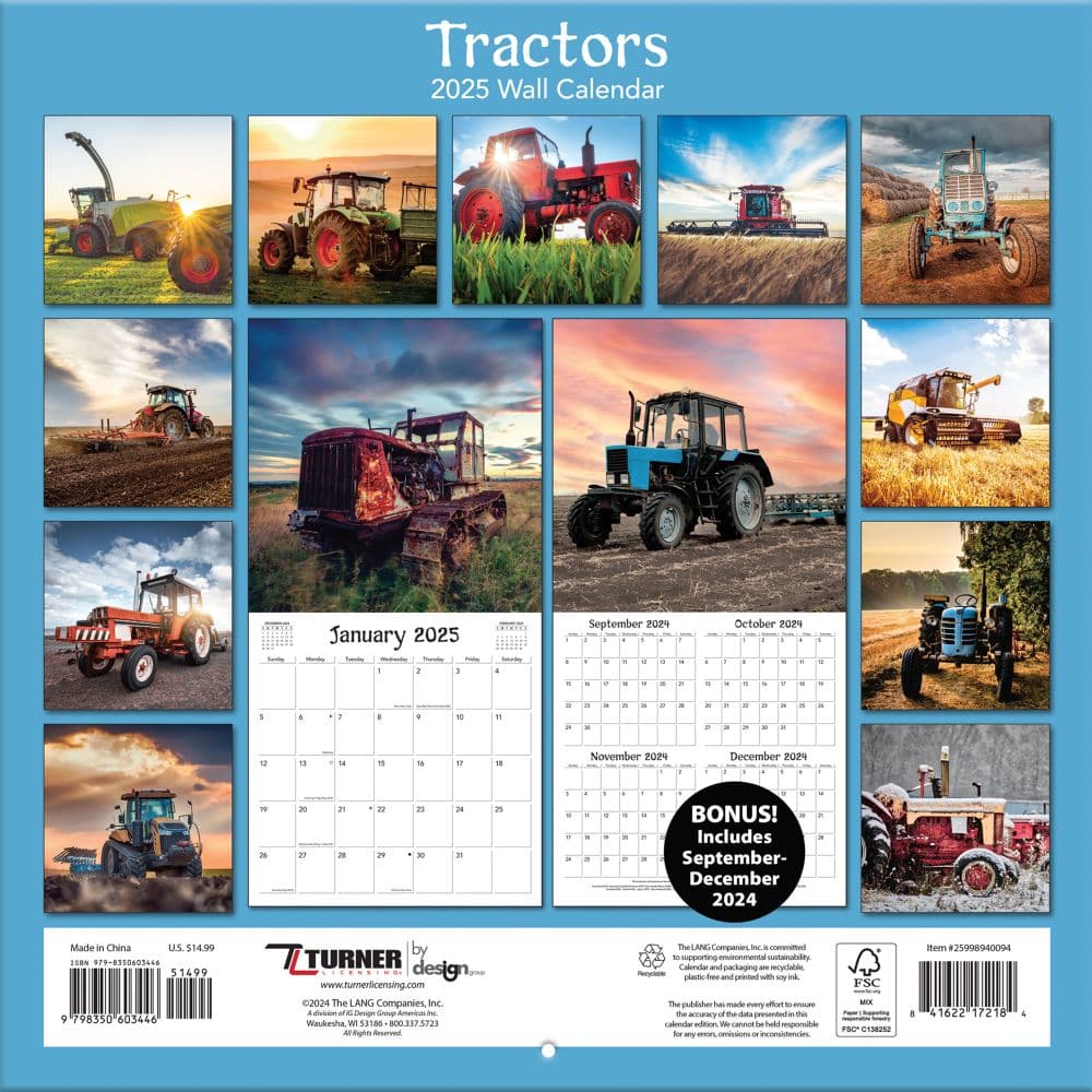 Tractors Photo 2025 Wall Calendar First Alternate Image width=&quot;1000&quot; height=&quot;1000&quot;