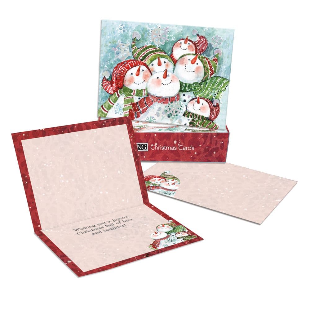 Snowman Gathering Classic Christmas Cards Alt3