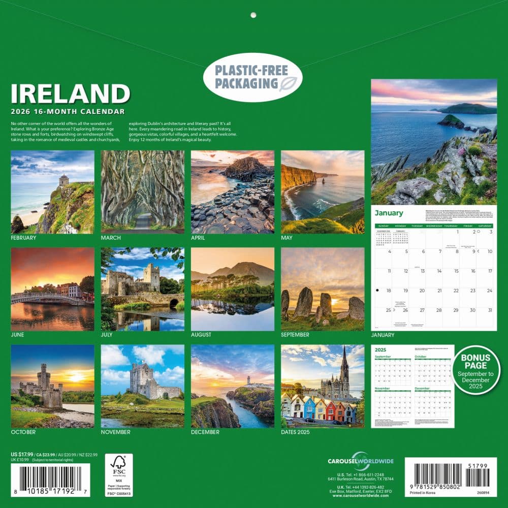 Ireland 2026 Wall Calendar First Alternate Image