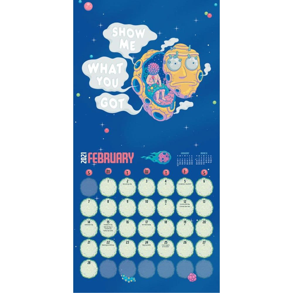 Rick And Morty Mini Wall Calendar Calendars