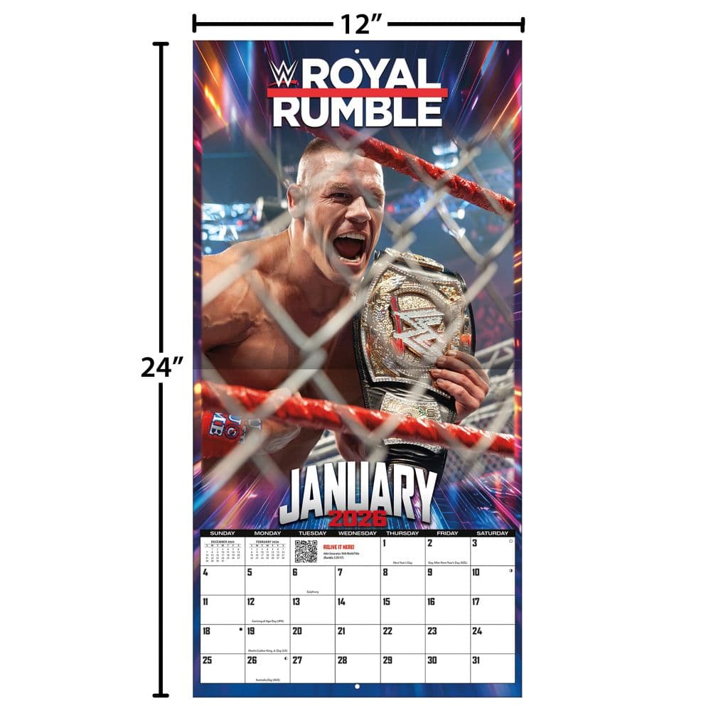 WWE Historical Events 2026 Wall Calendar Fourth Alternate Image