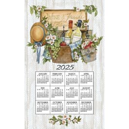 Wine Basket 2025 Calendar Towel