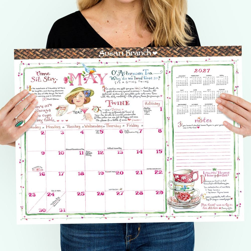 Susan Branch Large Desk Pad Monthly Blotter Calendar Fourth Alternate Image