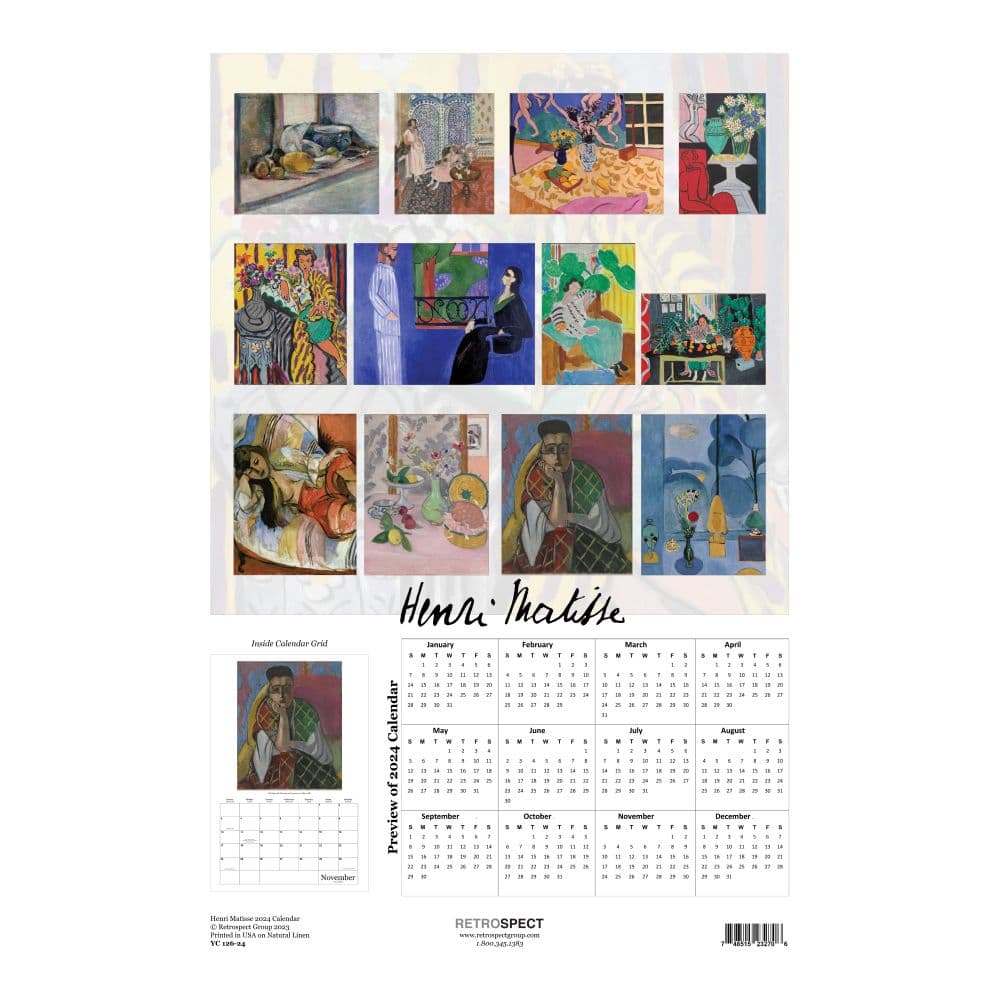 Matisse Poster 2024 Wall Calendar