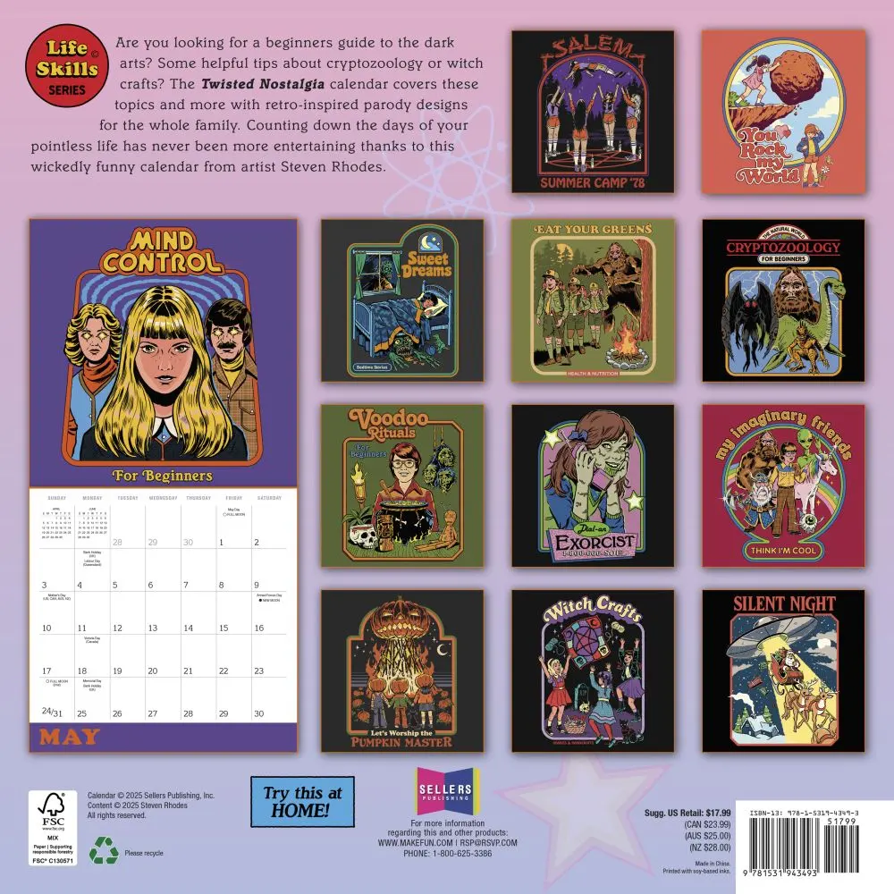Twisted Nostalgia Lessons From The Dark Side 2026 Wall Calendar