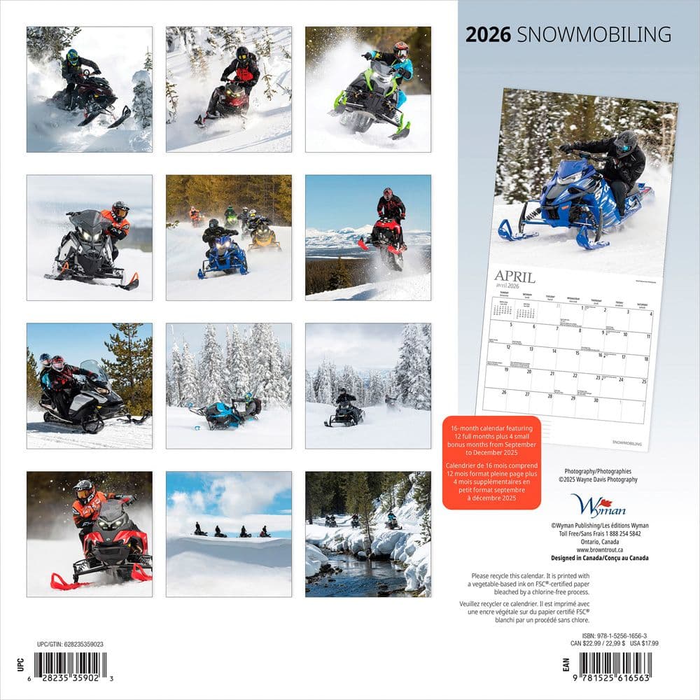 Snowmobiling 2026 Wall Calendar First Alternate Image