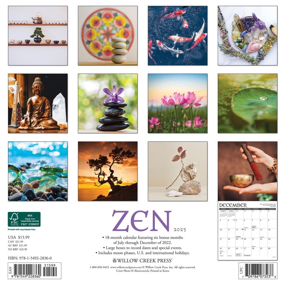 Zen 2023 Wall Calendar - Calendars.com Zen 2023 Wall Calendar - Calendars.com