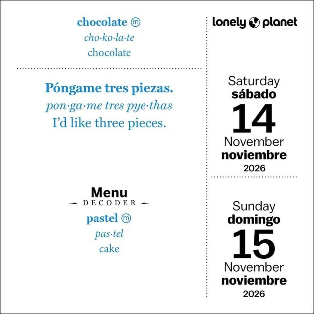 Lonely Planet Spanish 2026 Desk Calendar Fourth Alternate Image