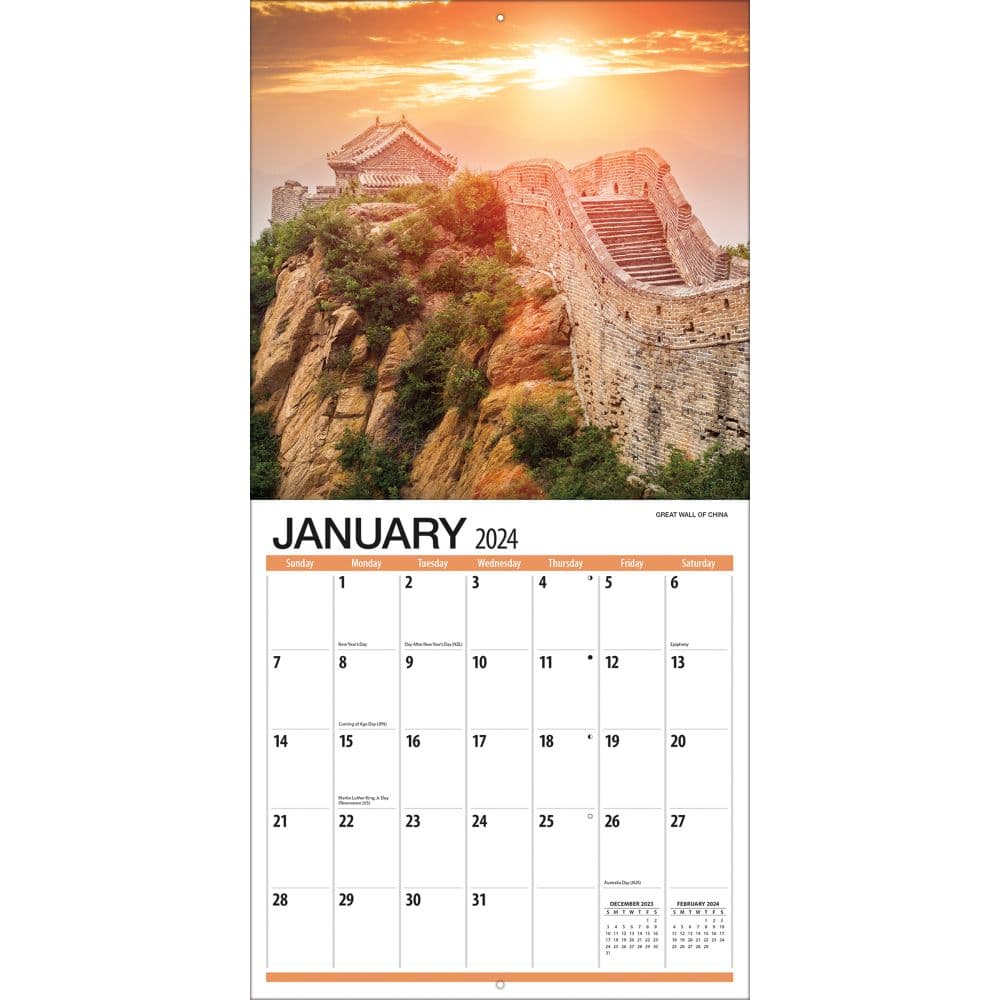 World Wonders 2024 Mini Wall Calendar Second Alternate Image width=&quot;1000&quot; height=&quot;1000&quot;
