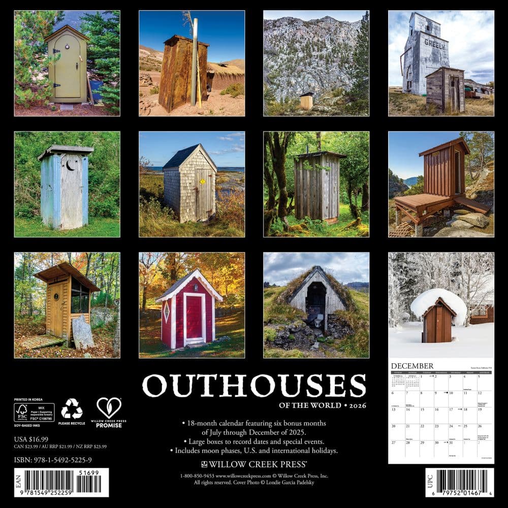 Outhouses 2026 Wall Calendar First Alternate Image