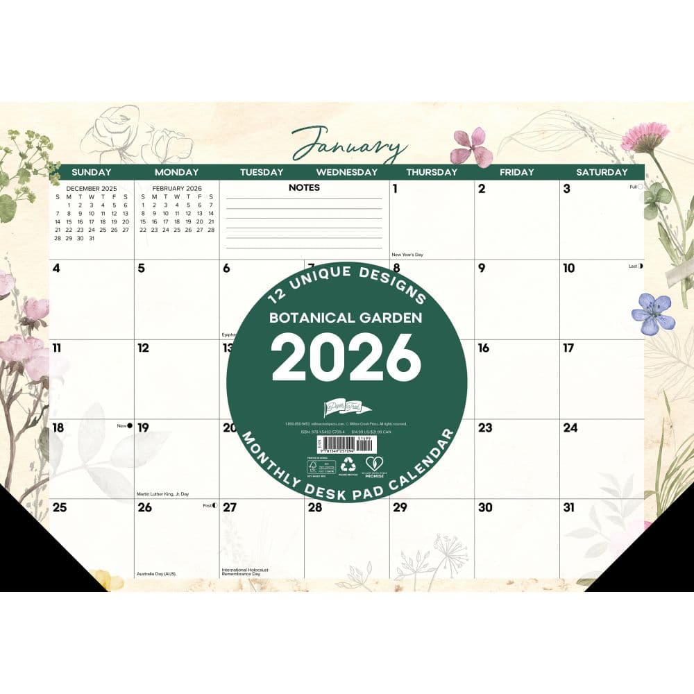 Botanical Garden 17x12 2026 Desk Pad Main Product Image