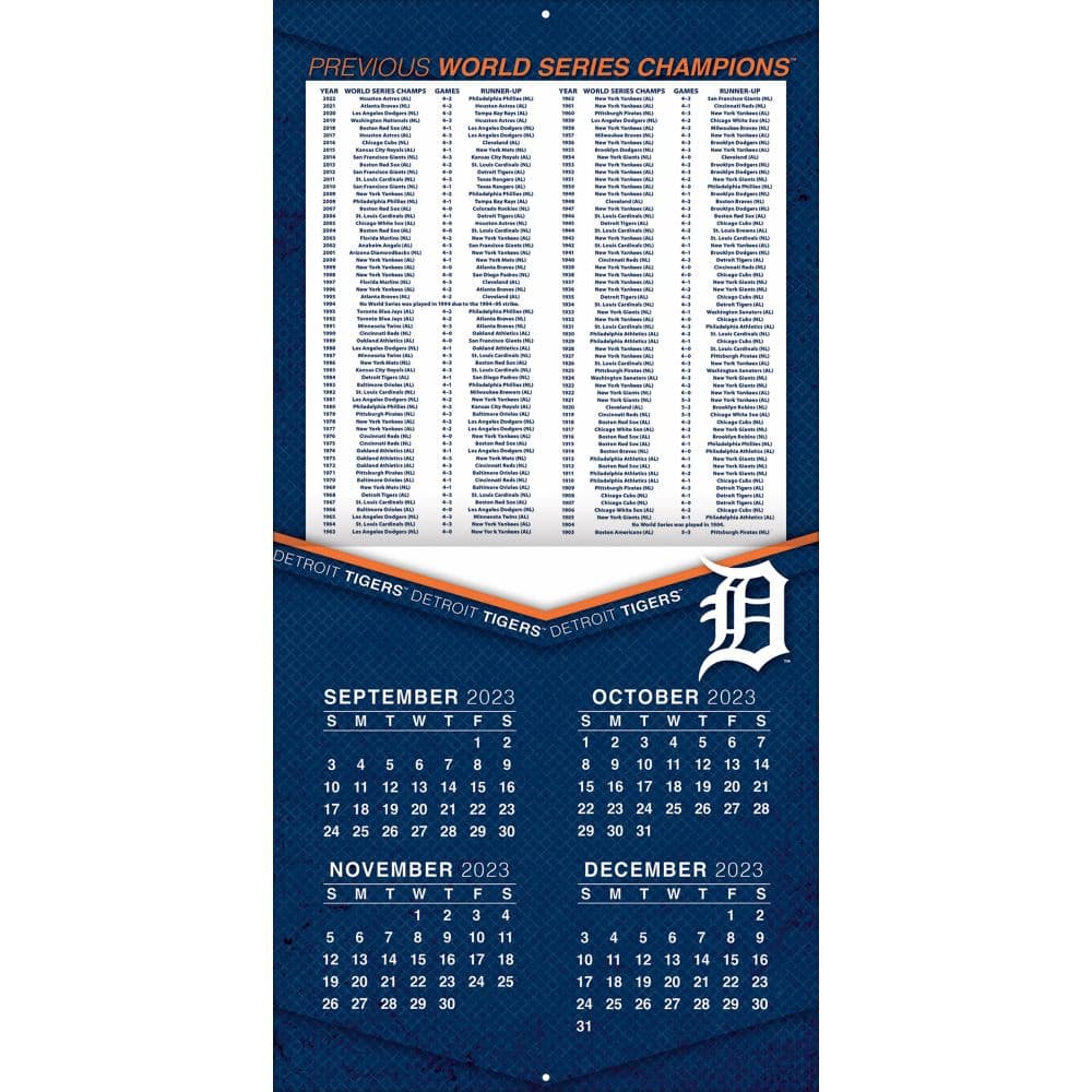 Detroit Tigers 2025 Wall Calendar