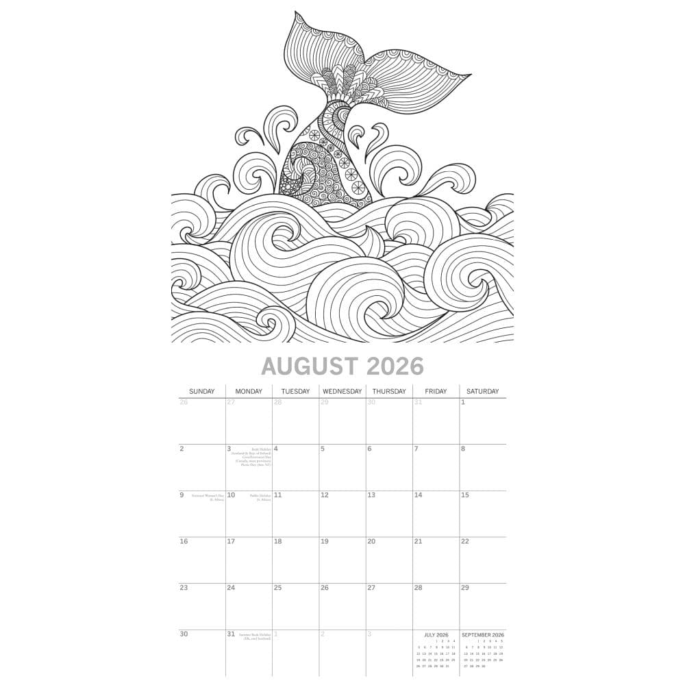 Colouring Calendar 2026 Wall Calendar Third Alternate Image