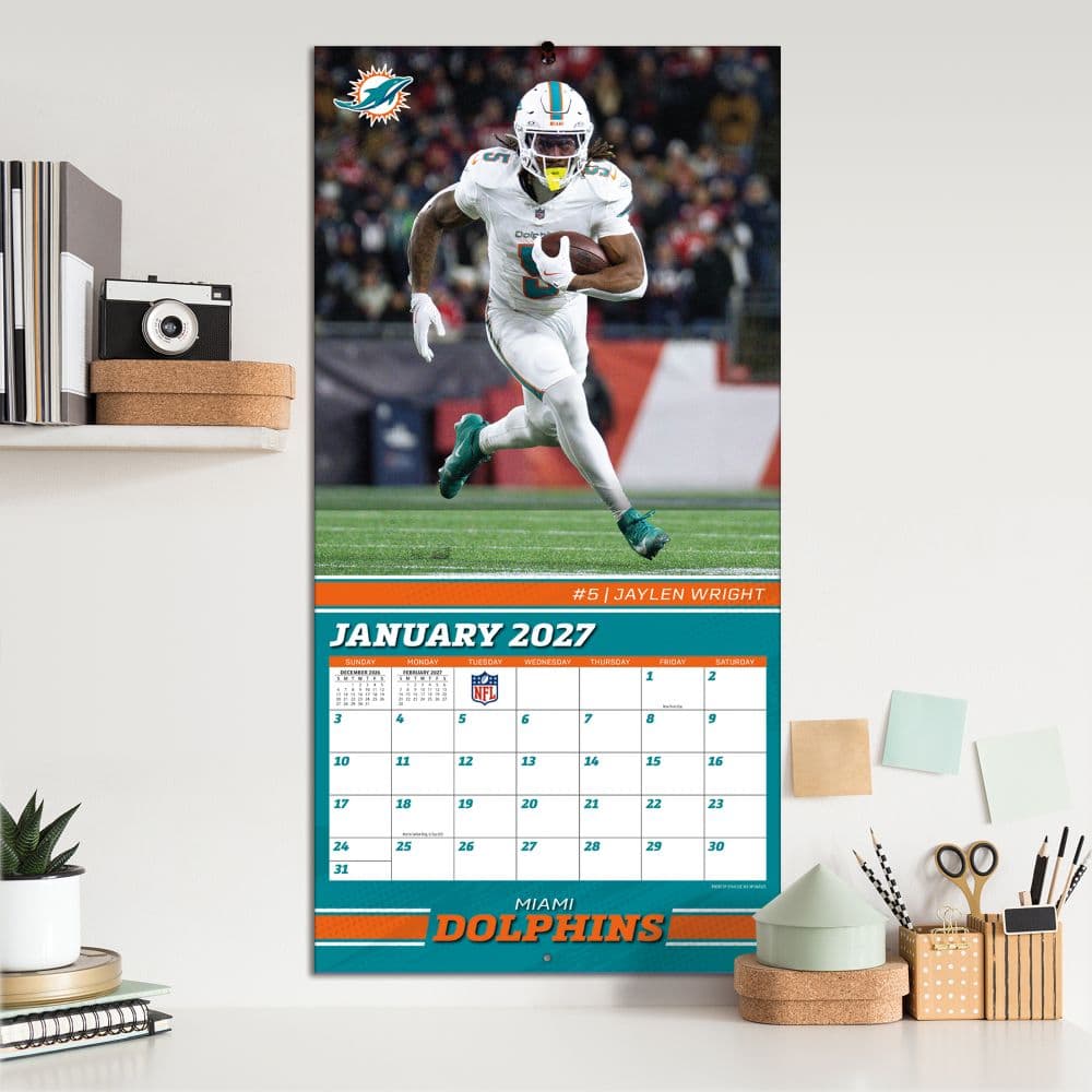 NFL Miami Dolphins 2027 Wall Calendar Fifth Alternate Image