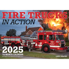 Fire Trucks in Action 2025 Wall Calendar