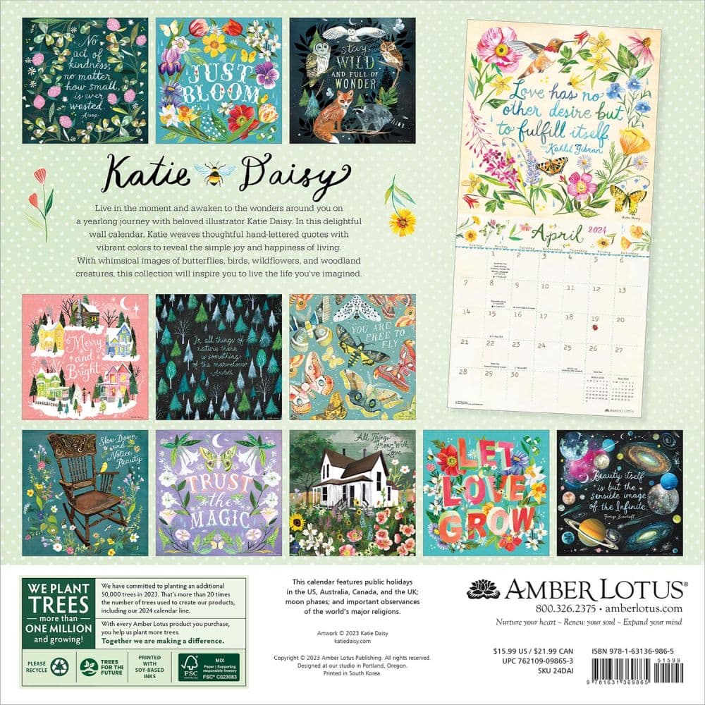 Katie Daisy 2024 Wall Calendar - Calendars.com